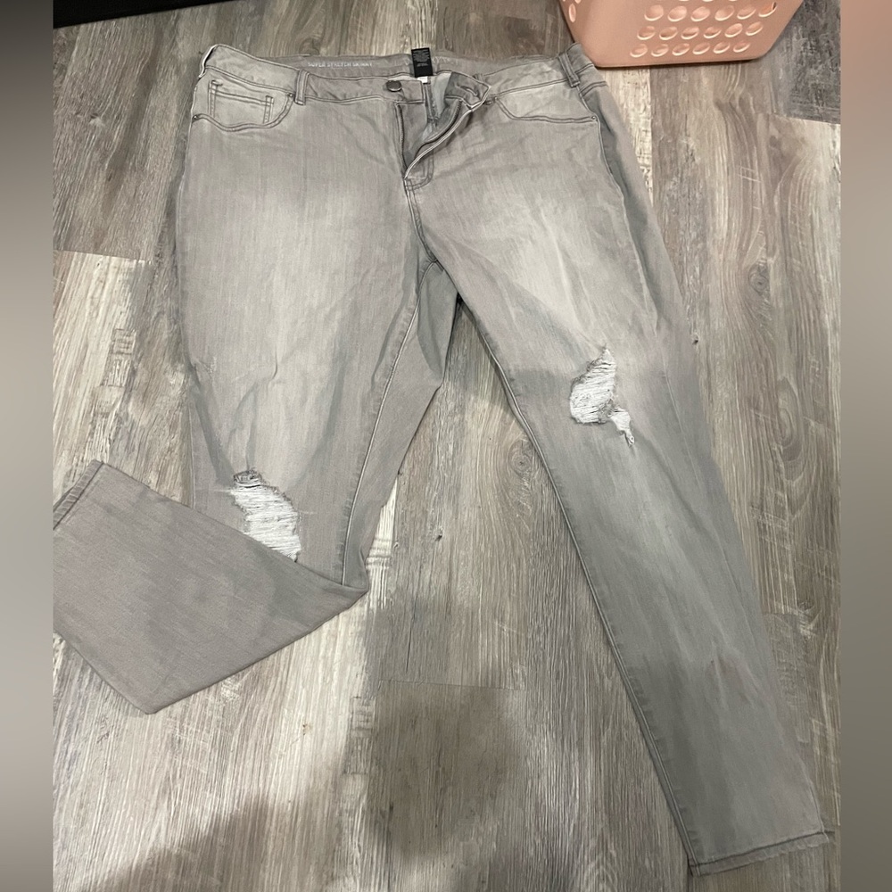 Lane Bryant distressed, skinny jeans